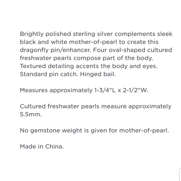 Sterling Mother of Pearl Dragonfly Pin/Pendant - Picture 8 of 8